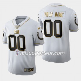 Maillot Homme Indianapolis Colts Personnalisé Nike Blanc Golden Edition 100th